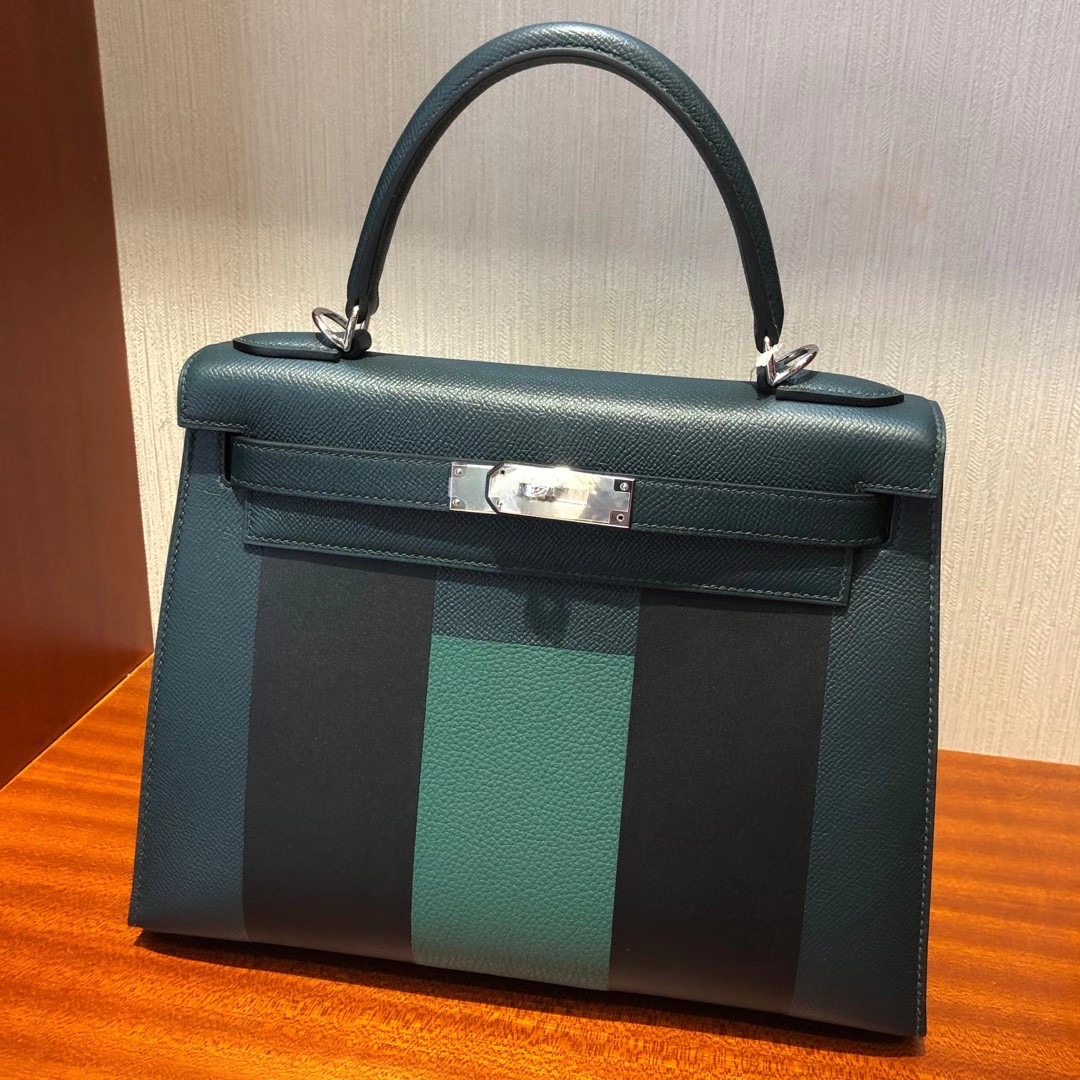 臺灣新北市中和區 Hermes Kelly 28cm Epsom 字母包 H 6O松柏綠Vert Cypres