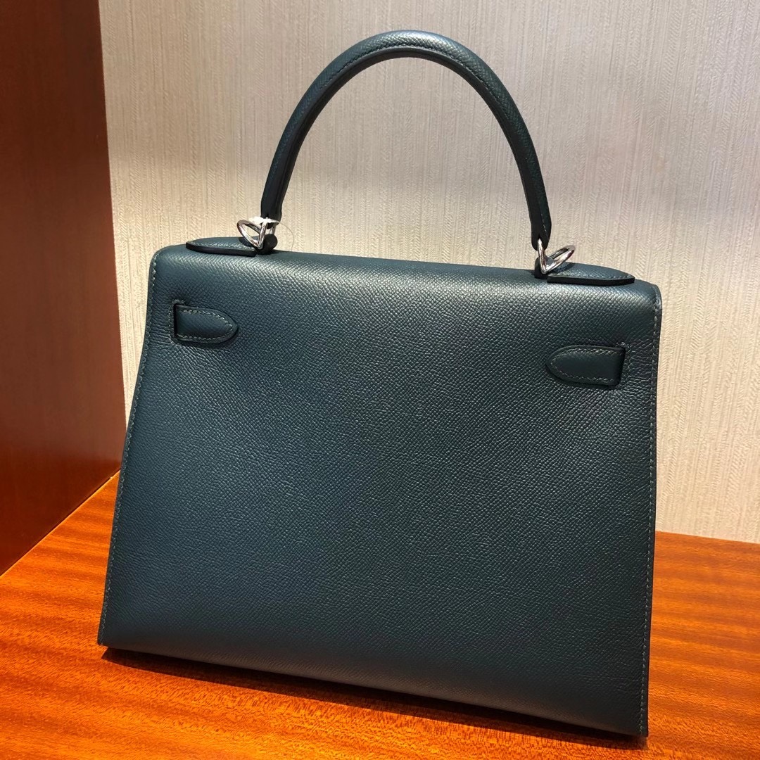 臺灣新北市中和區 Hermes Kelly 28cm Epsom 字母包 H 6O松柏綠Vert Cypres