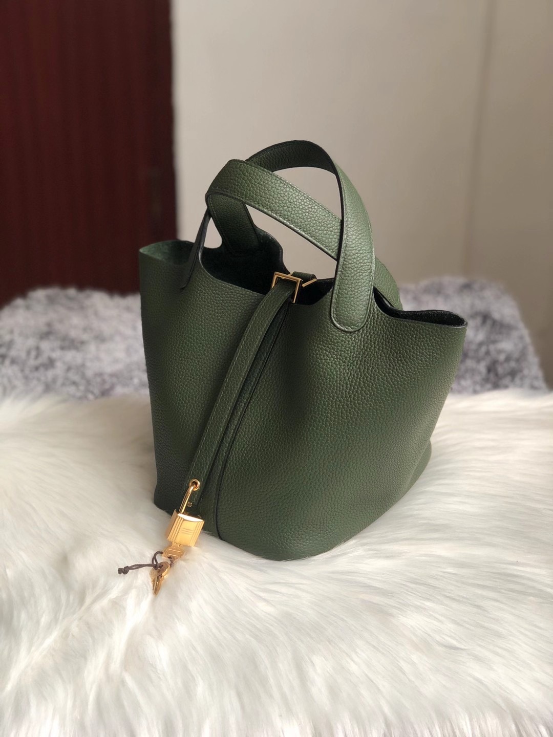 香港沙田區火炭愛馬仕菜籃子價格 Hermes Picotin Lock 18cm 6H Olive green 橄欖綠