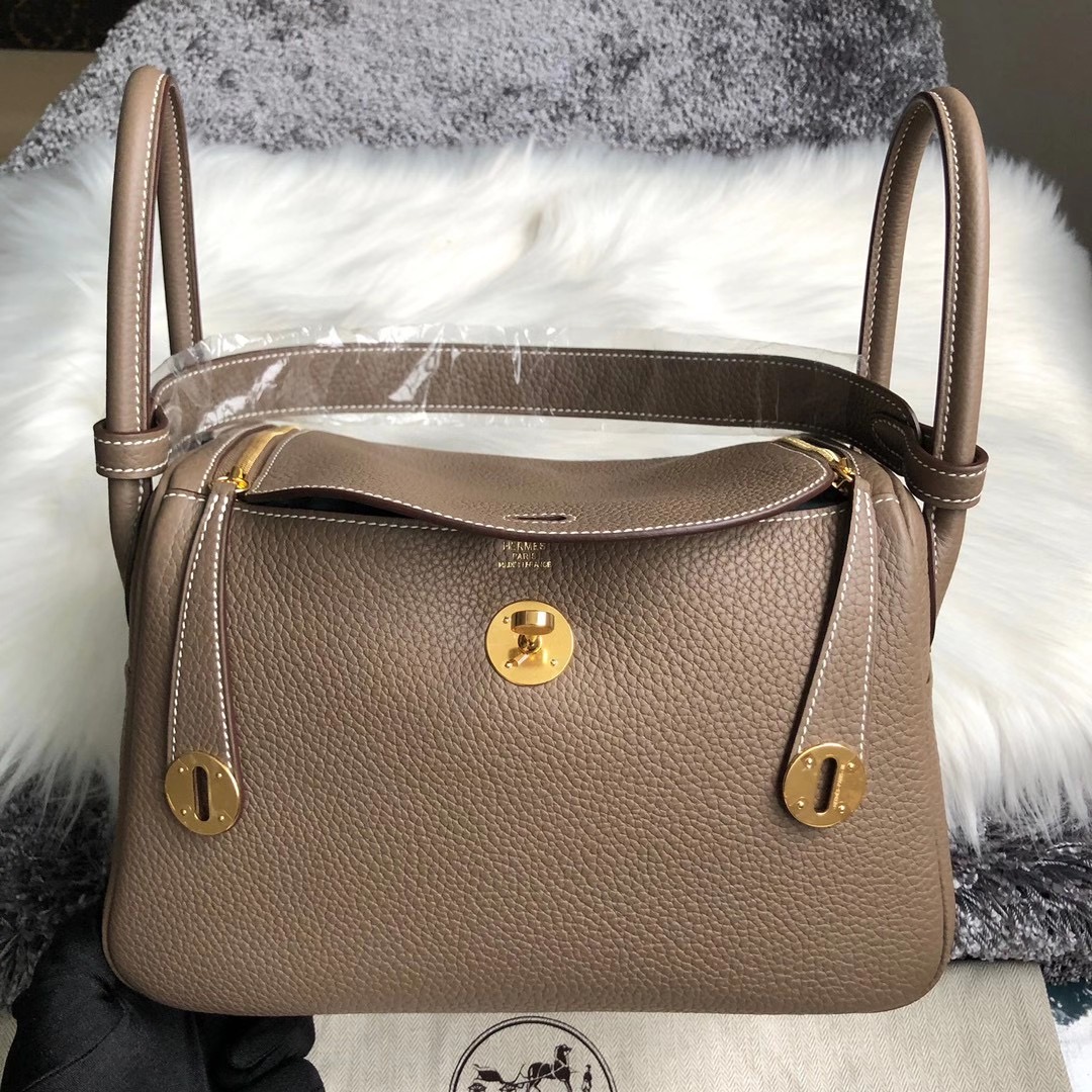 Hermes Lindy 30 Bag ck18 Etoupe Clemence GHW