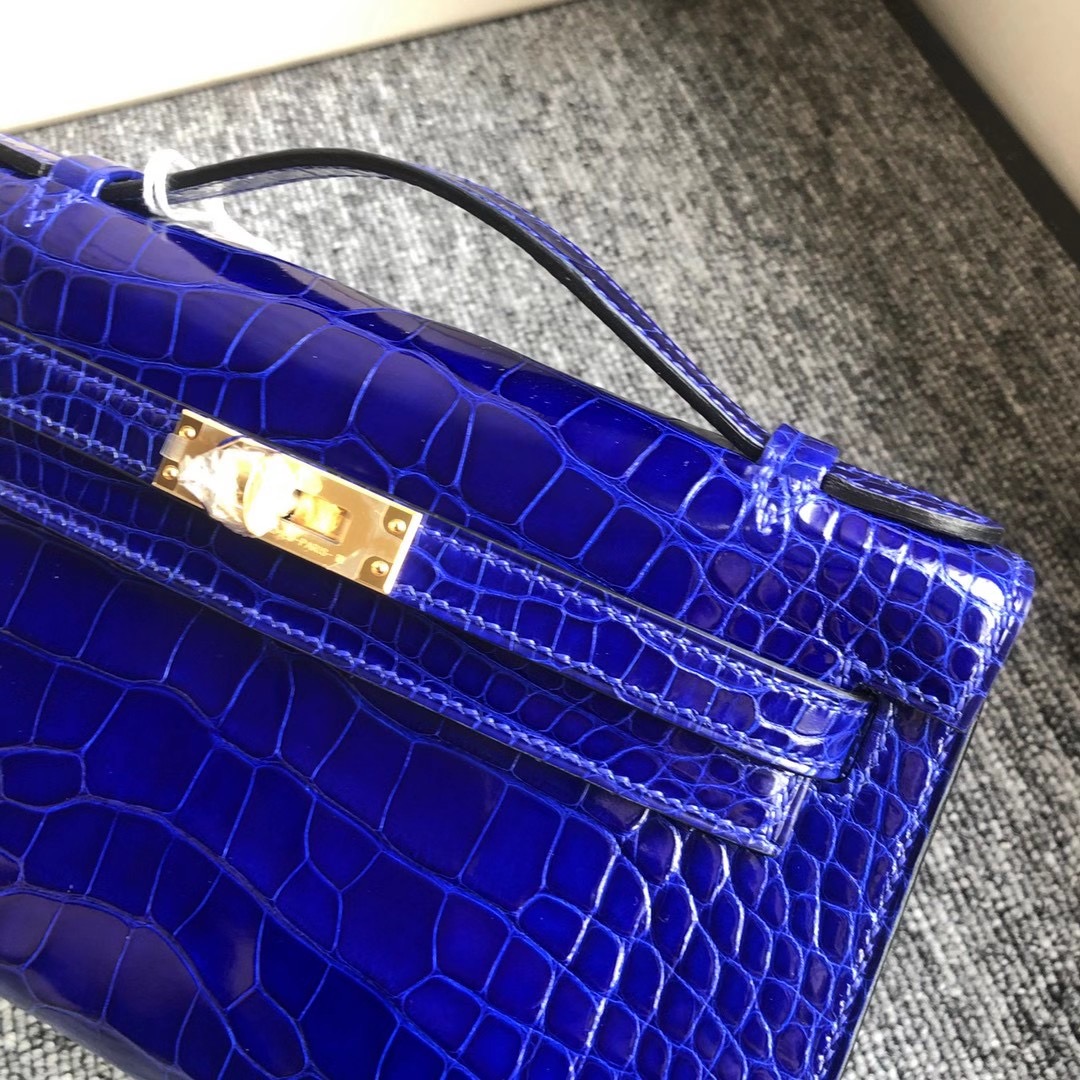 香港南區深水灣愛馬仕多少錢 Hermes MiniKelly Pochette 7T Blue Electric 電光藍