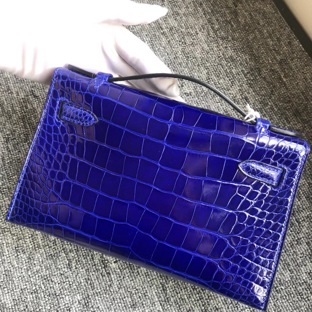 香港南區深水灣愛馬仕多少錢 Hermes MiniKelly Pochette 7T Blue Electric 電光藍