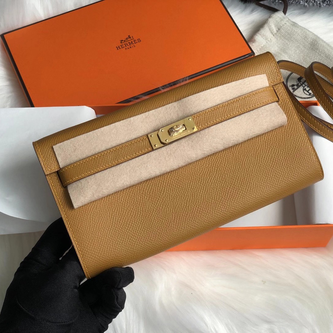 香港沙田區大圍 Hermes Kelly Classique To Go wallet 2S Seasme 芝麻色