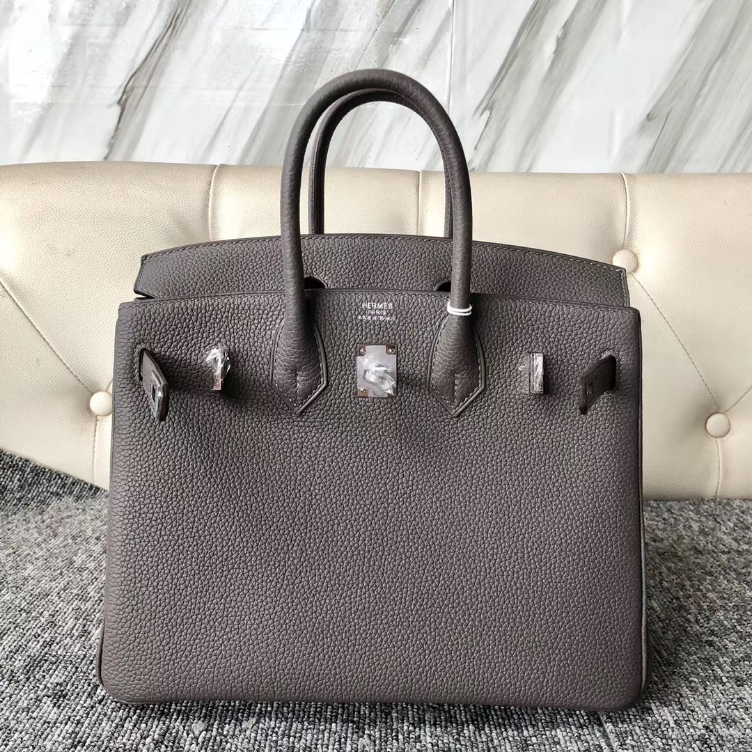 臺北市南港區 愛馬仕鉑金包價格 Hermes Birkin 25cm Togo 8F Etain