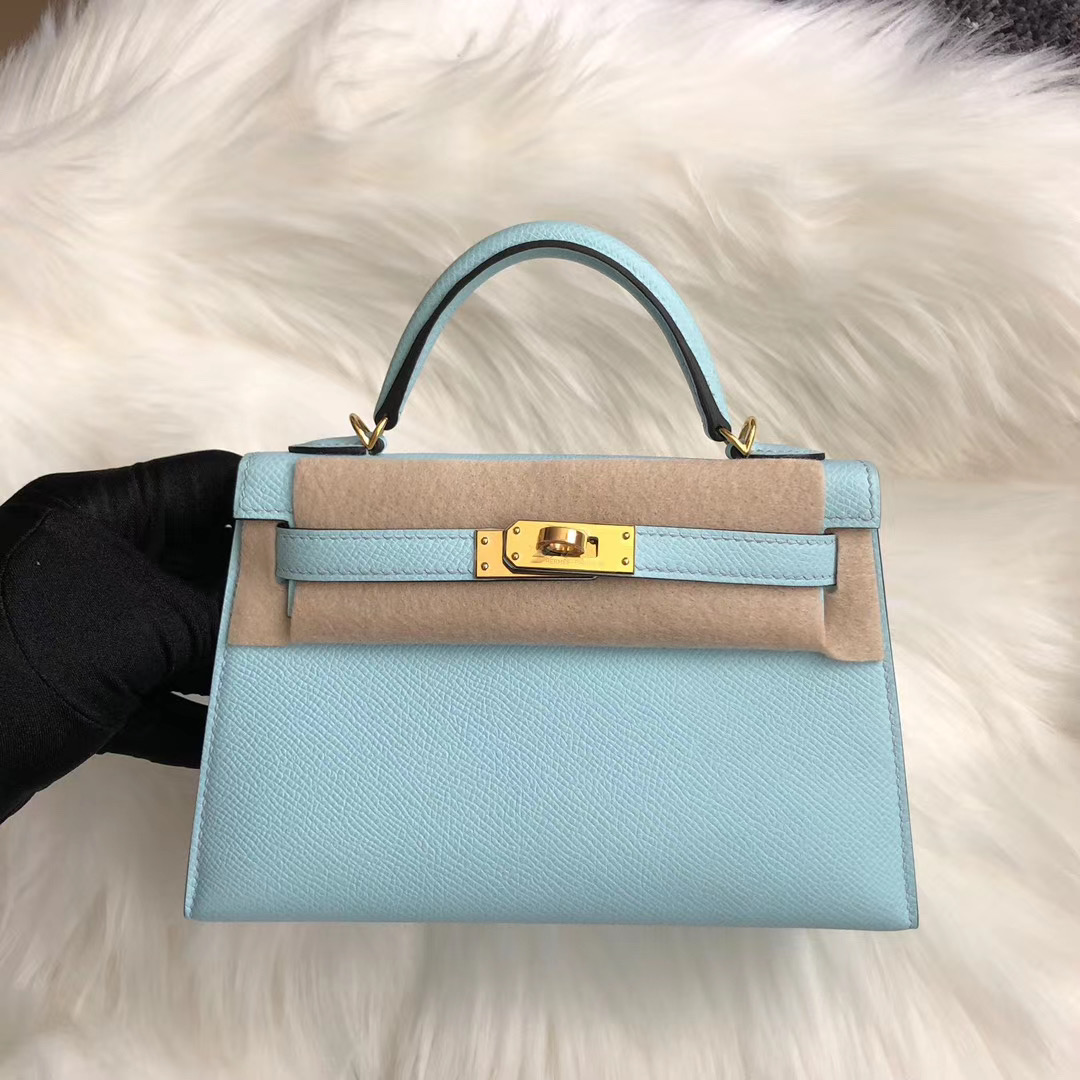 臺北市大安區愛馬仕凱莉包 Hermes kelly mini 2代 U2 Bleu Zephyr 微風藍