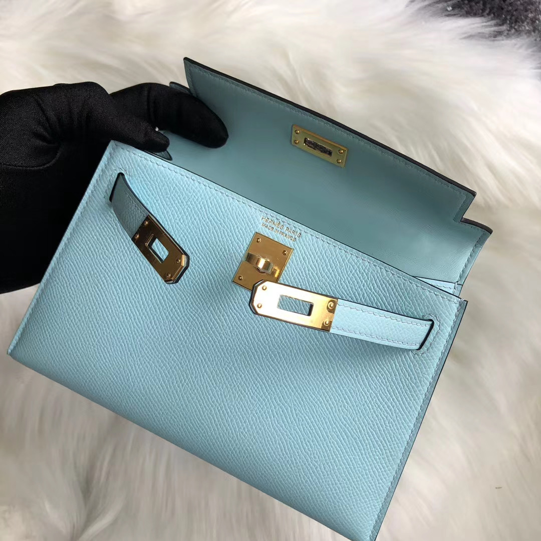 臺北市大安區愛馬仕凱莉包 Hermes kelly mini 2代 U2 Bleu Zephyr 微風藍