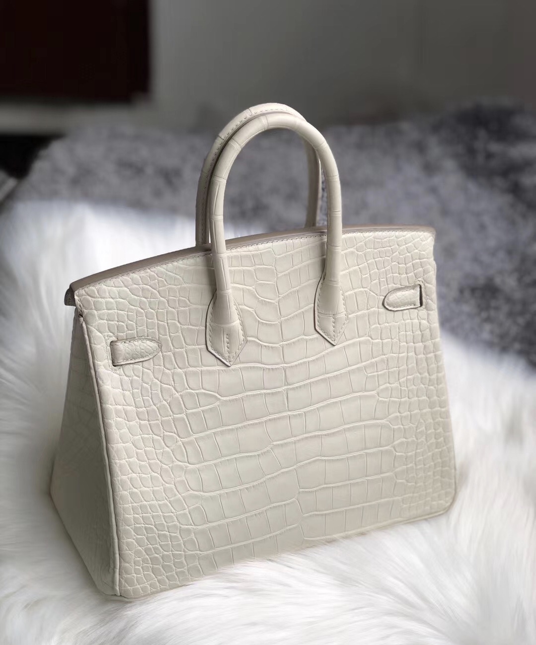 臺灣新北市林口區鉑金包 Hermes Birkin 25cm 美洲鱷 8L Beton