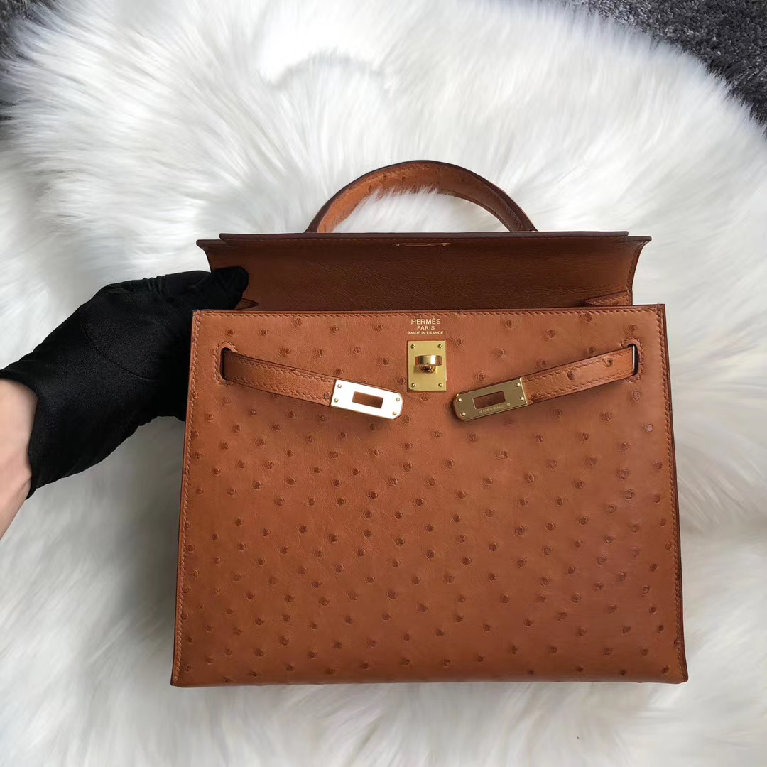 新北市板橋區 凱莉包官網 Taiwan Hermes kelly 25cm 37 Gold ostrich