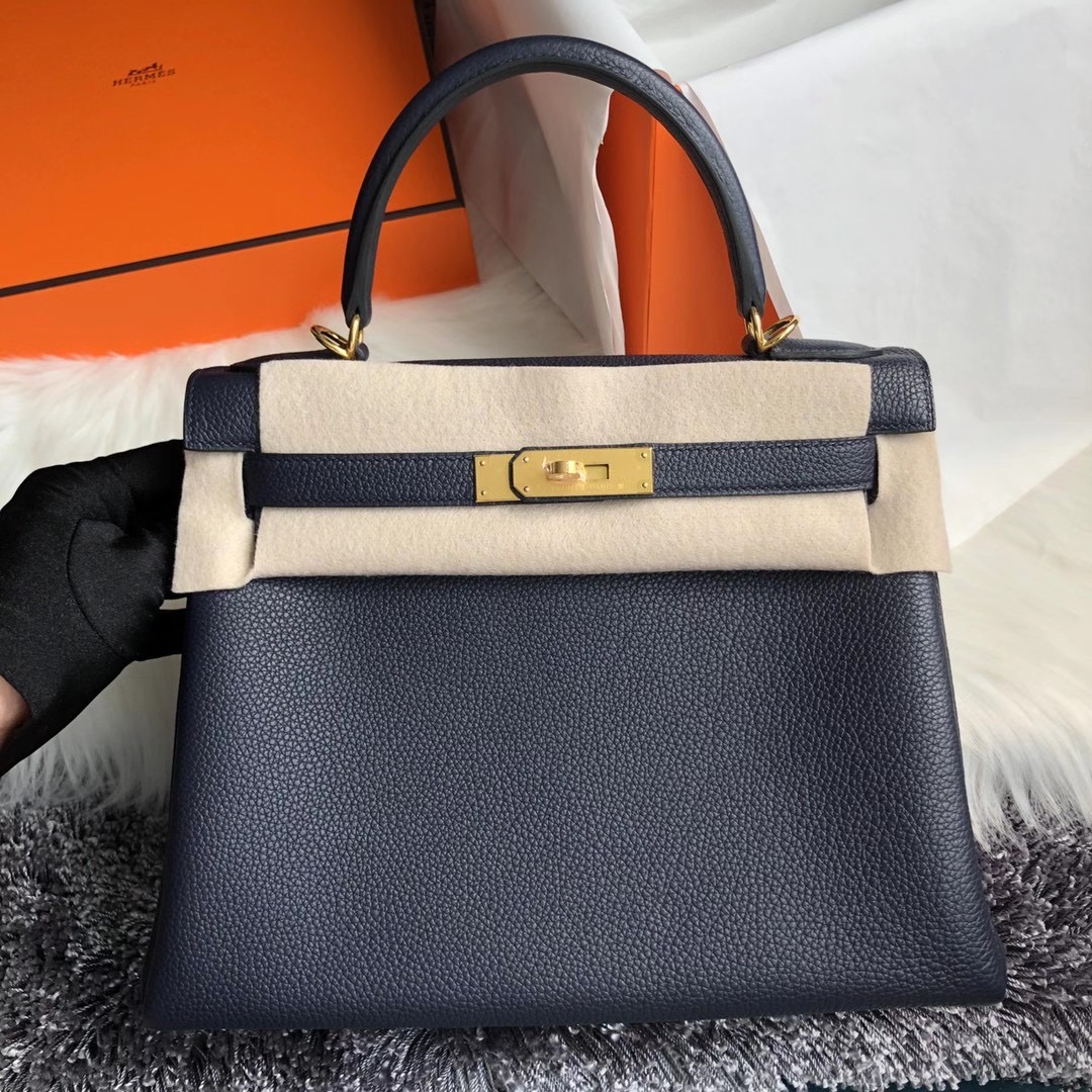 香港西貢區西貢愛馬仕凱莉包多少錢 Hermes Kelly 28cm 2Z Blue Nuit 午夜藍