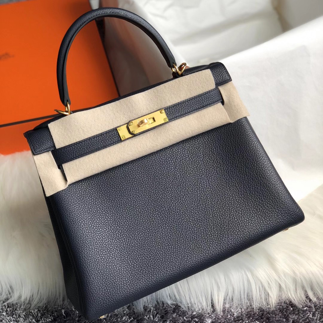 香港西貢區西貢愛馬仕凱莉包多少錢 Hermes Kelly 28cm 2Z Blue Nuit 午夜藍