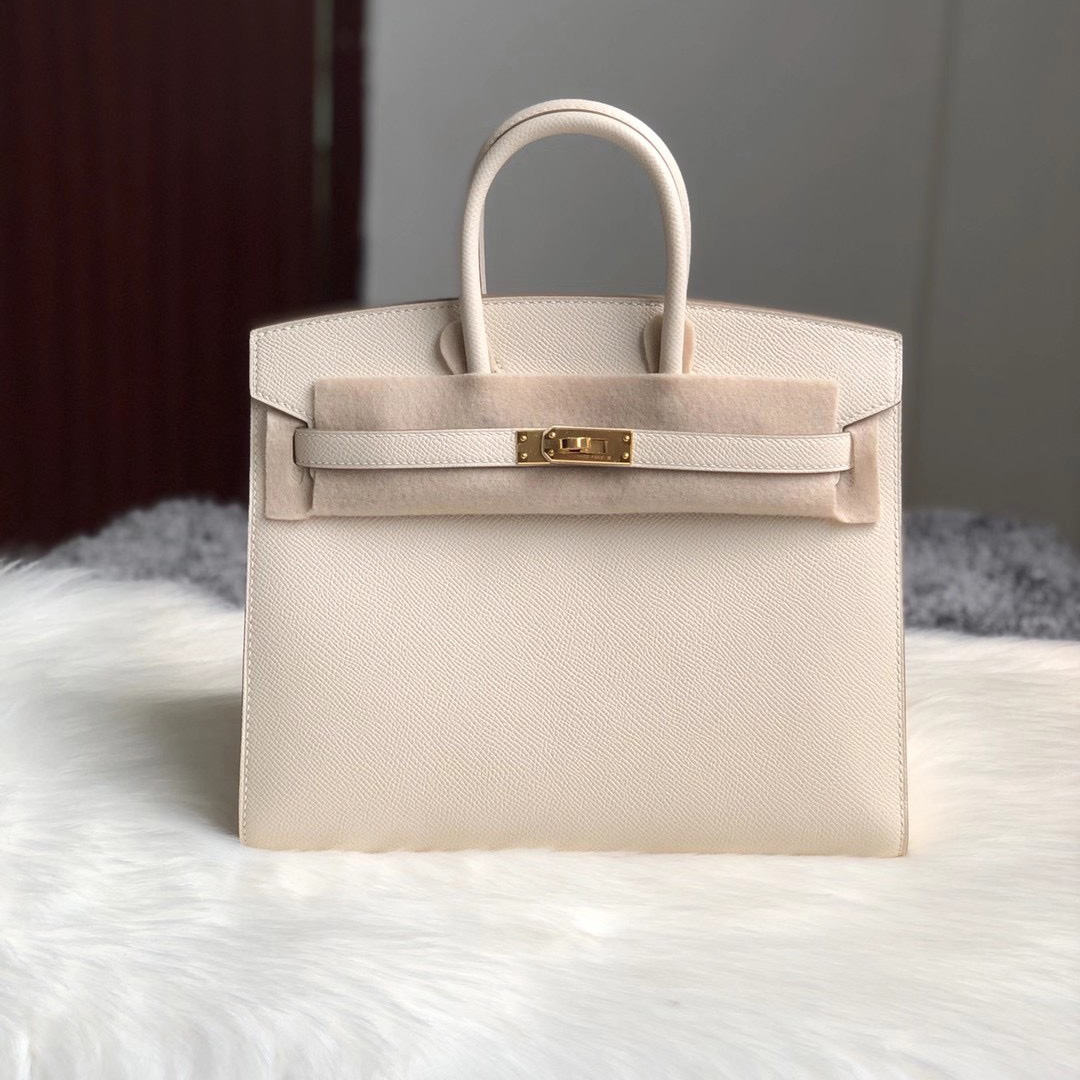 香港深水埗區美孚愛馬仕鉑金包 Hermes Birkin25cm CC10 Craie External seam