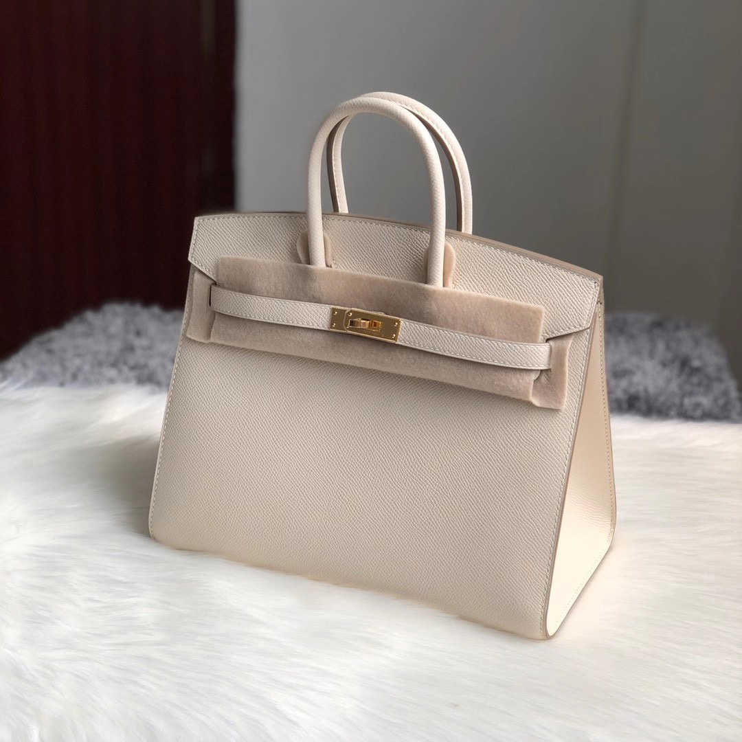 香港深水埗區美孚愛馬仕鉑金包 Hermes Birkin25cm CC10 Craie External seam