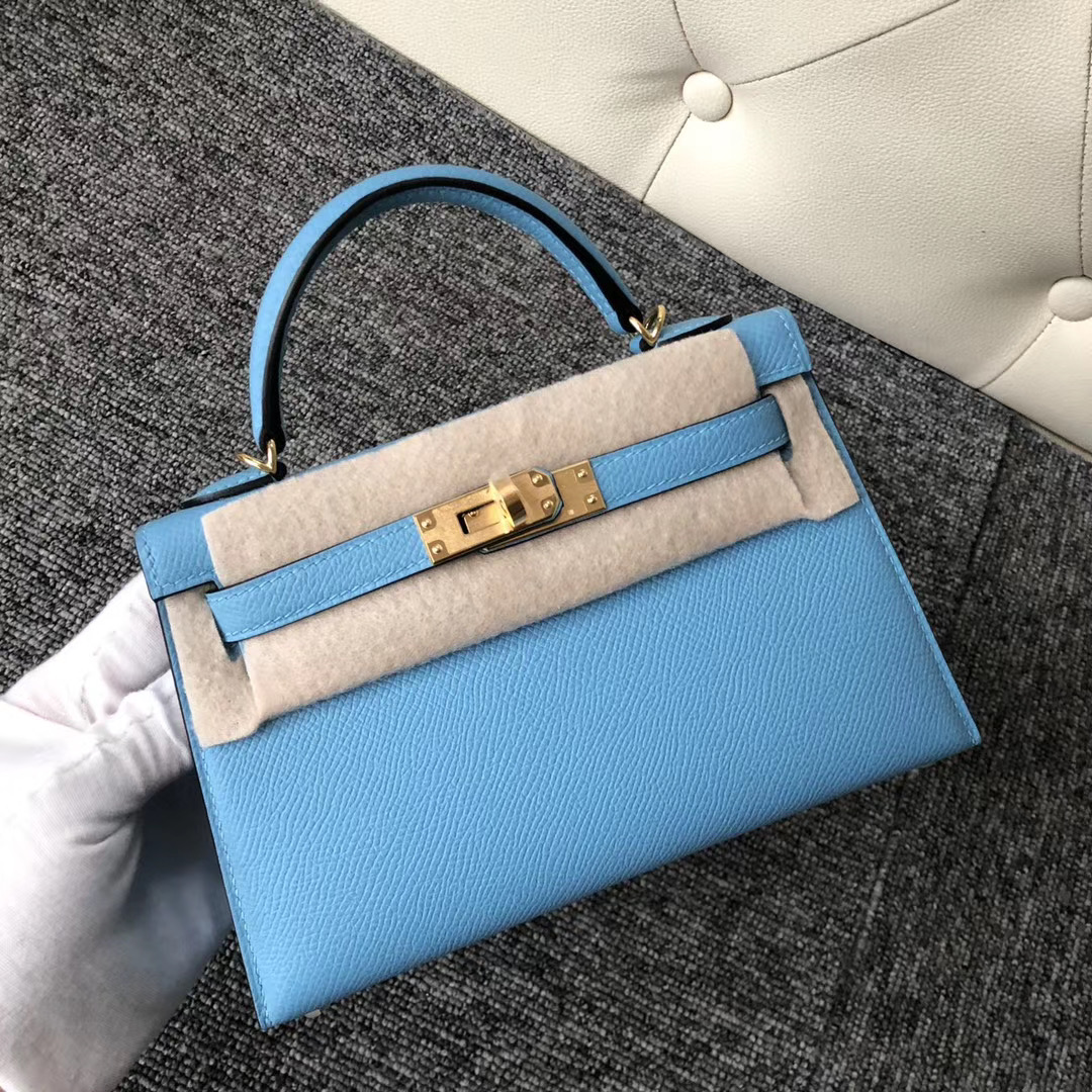 HERMES Malaysia Price MiniKelly2代 Epsom I7琉璃蓝 Blue zellige 金扣-Hermes Birkin kelly constance ...