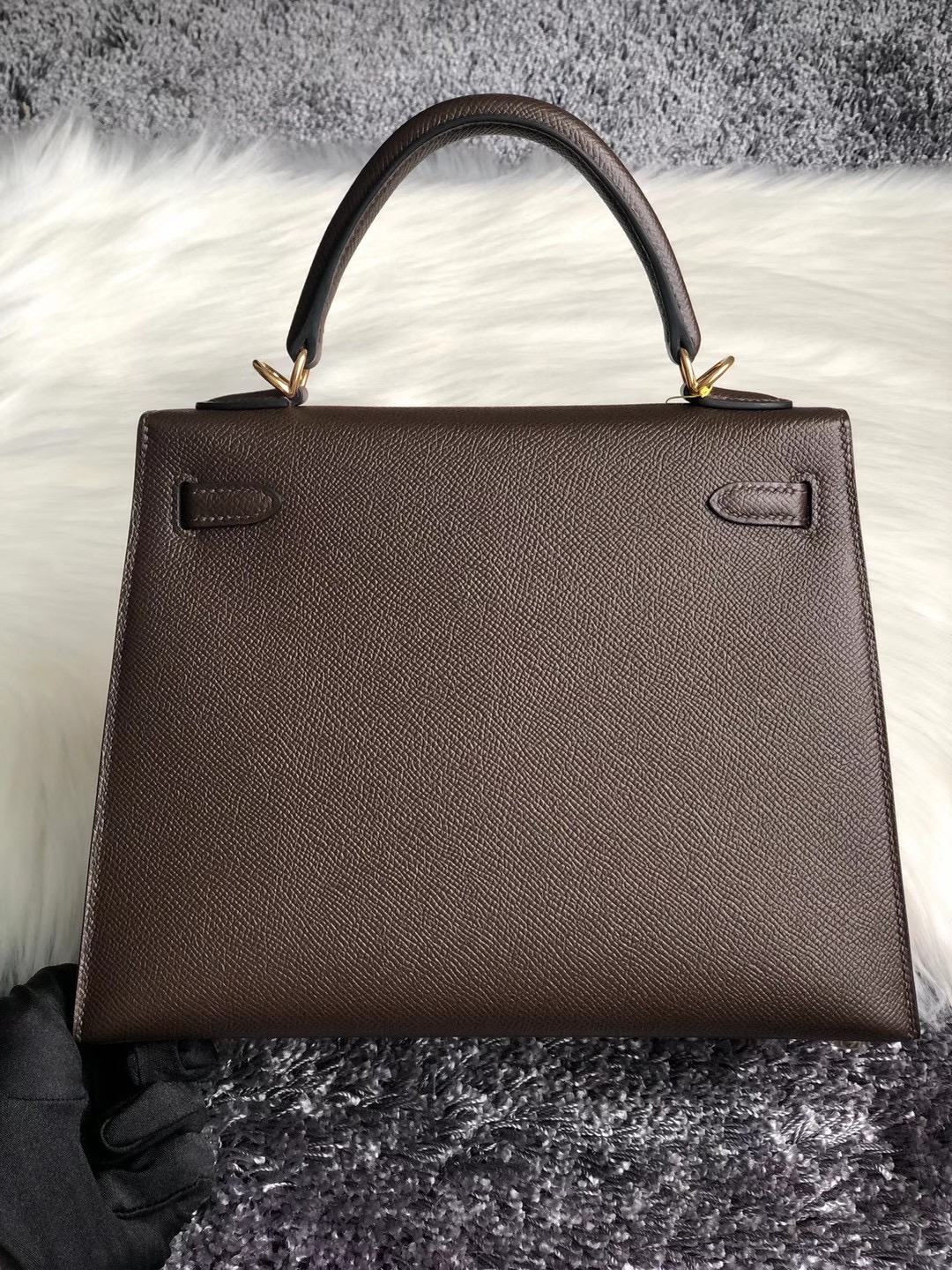 香港深水埗區長沙灣 愛馬仕凱莉包 Hermes Kelly 25cm CC47 chocolate 巧克力色