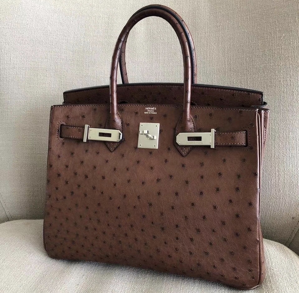 Hong Kong Hermes Birkin 30cm CK47 巧克力色 Coffee Ostrich