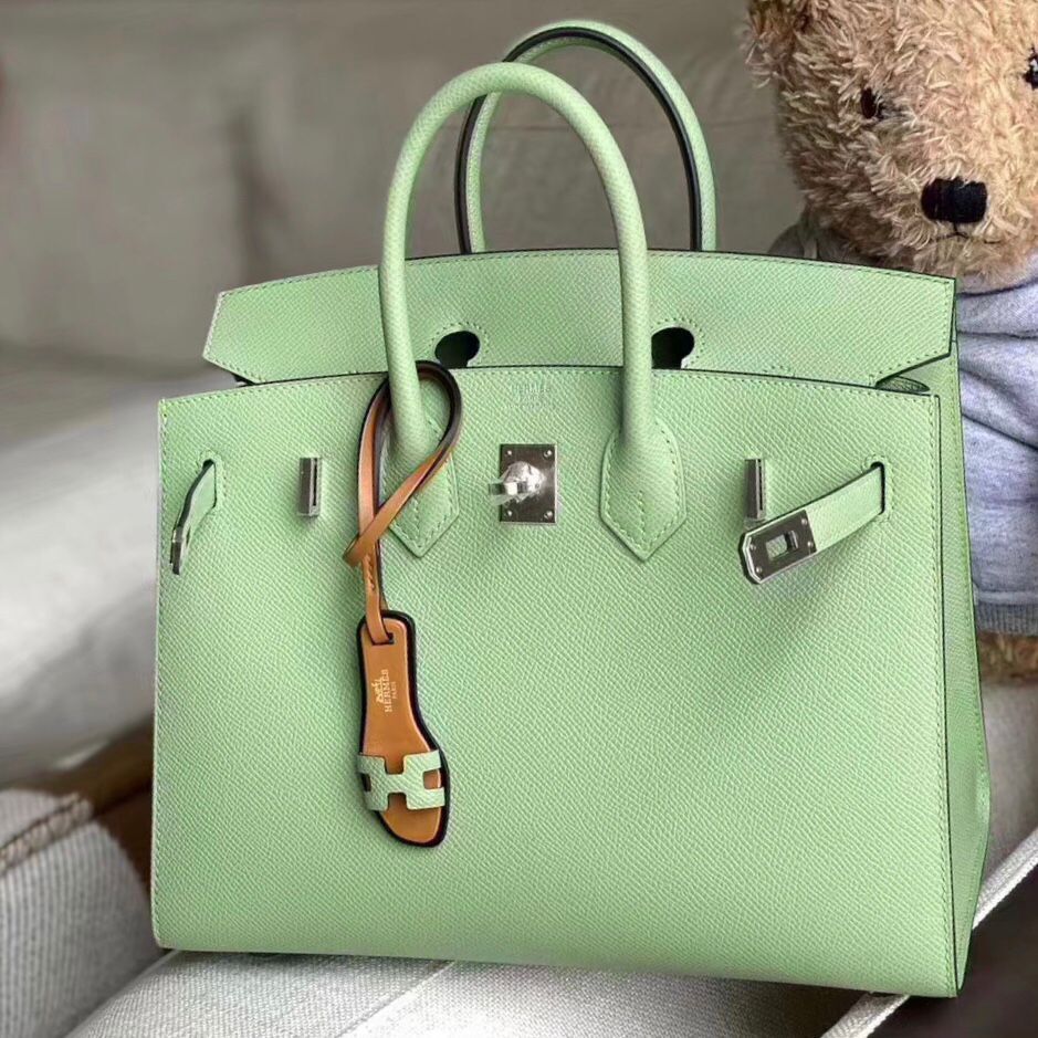 香港觀塘區鉑金包 Hong Kong Hermes Birkin 25cm 外缝 3I Vert Criquet 牛油果綠