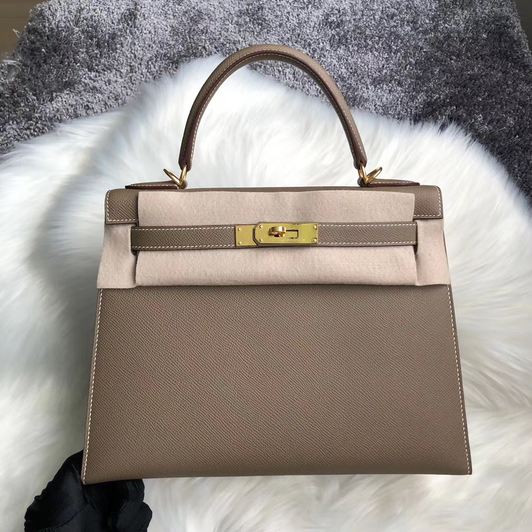 新北市瑞芳區 愛馬仕凱莉包價格 Hermes Kelly 28cm CC18 Etoupe 大象灰