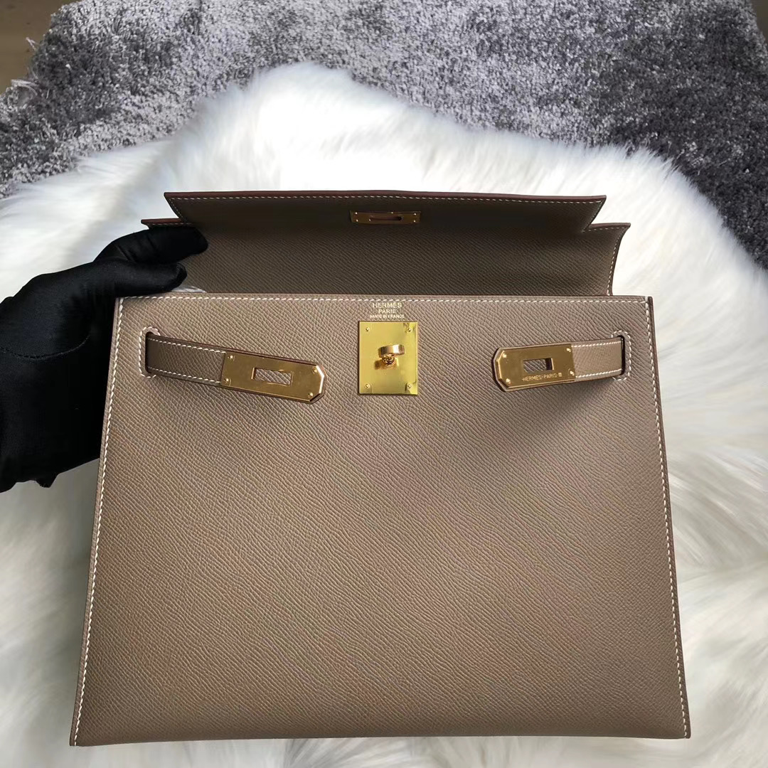 新北市瑞芳區 愛馬仕凱莉包價格 Hermes Kelly 28cm CC18 Etoupe 大象灰