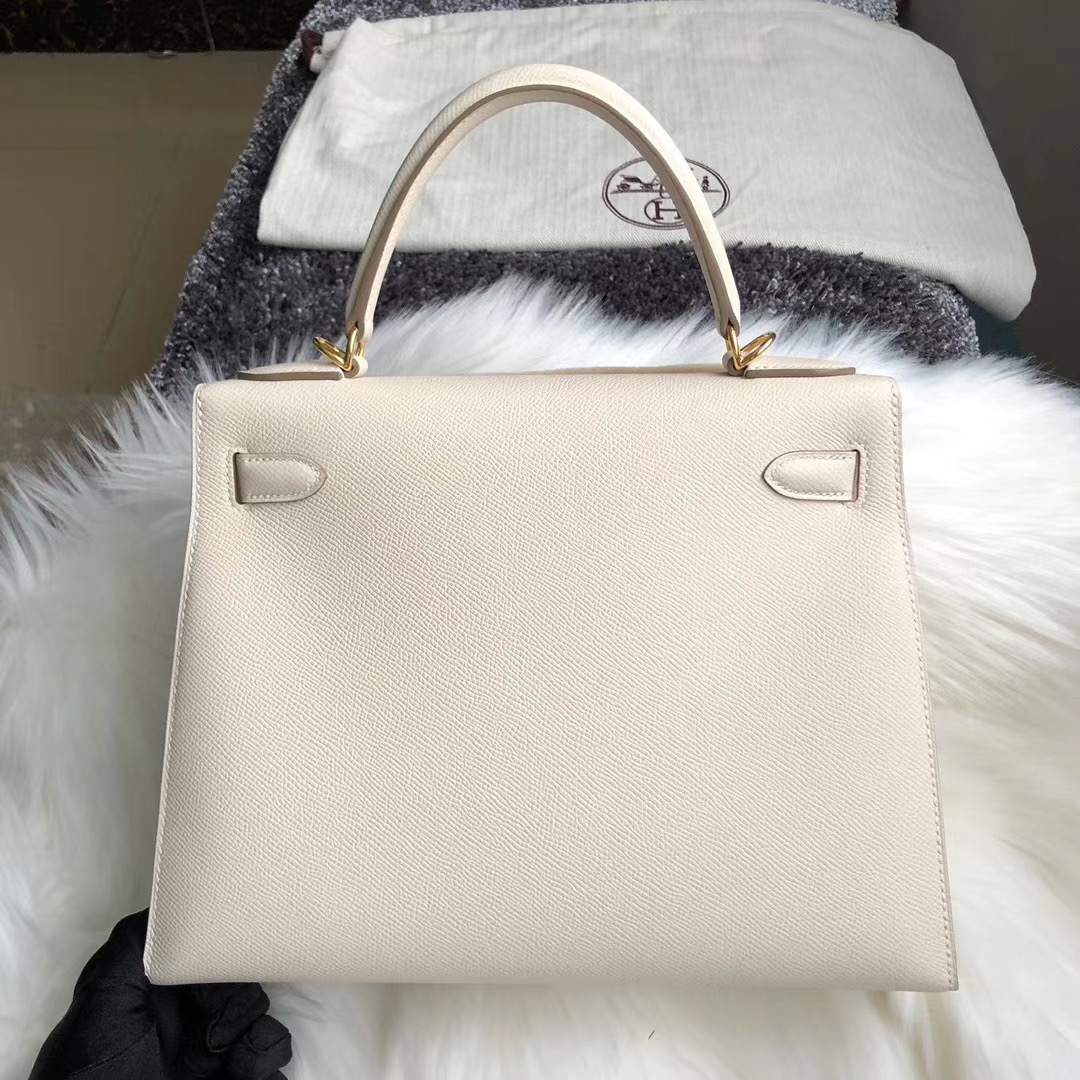 臺灣新北市貢寮區 Hermes Kelly 28CM Handbag Epsom CC10 Craie 奶昔白