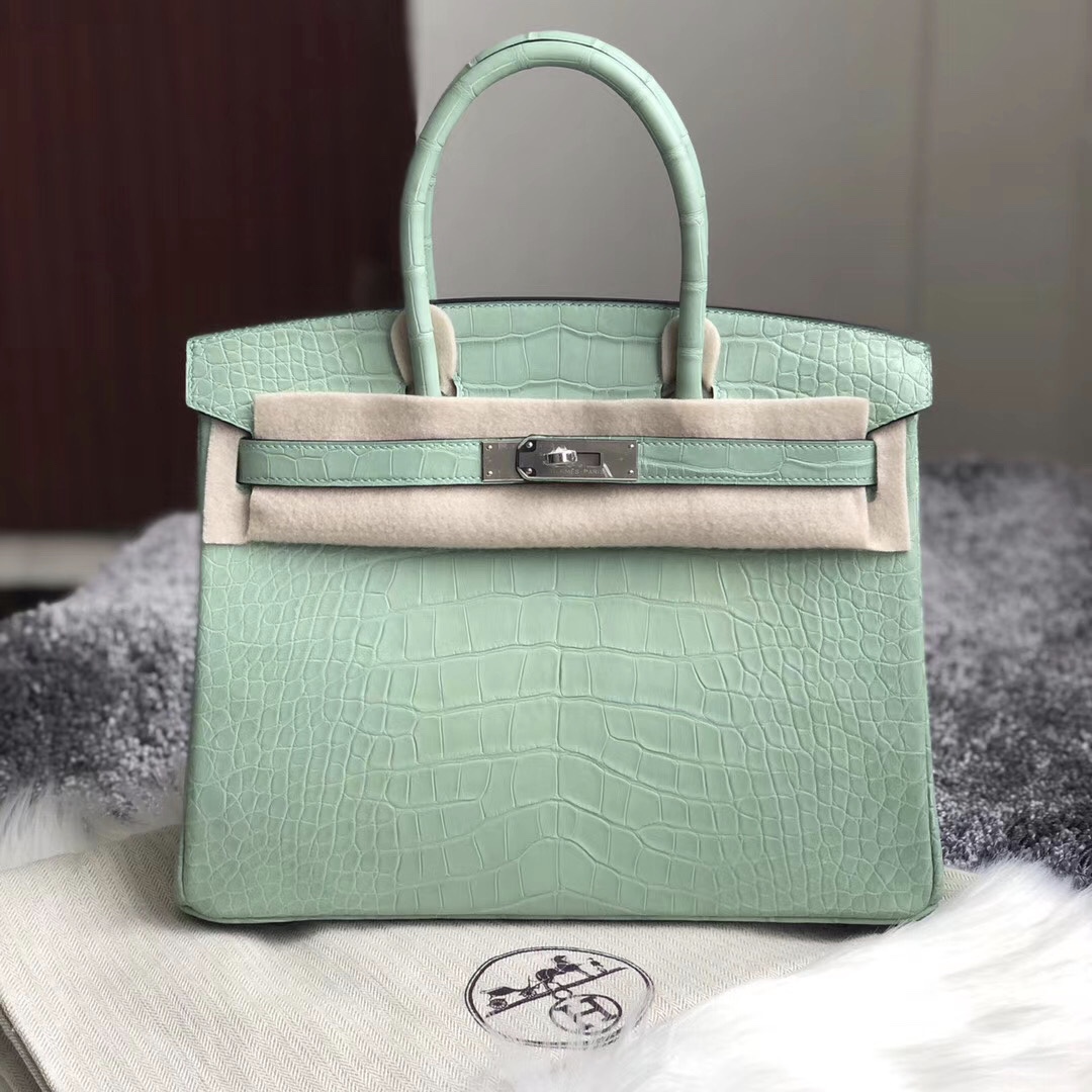 高雄市林園區 Hermes Birkin 30cm Handbag 6U mint green 薄荷綠