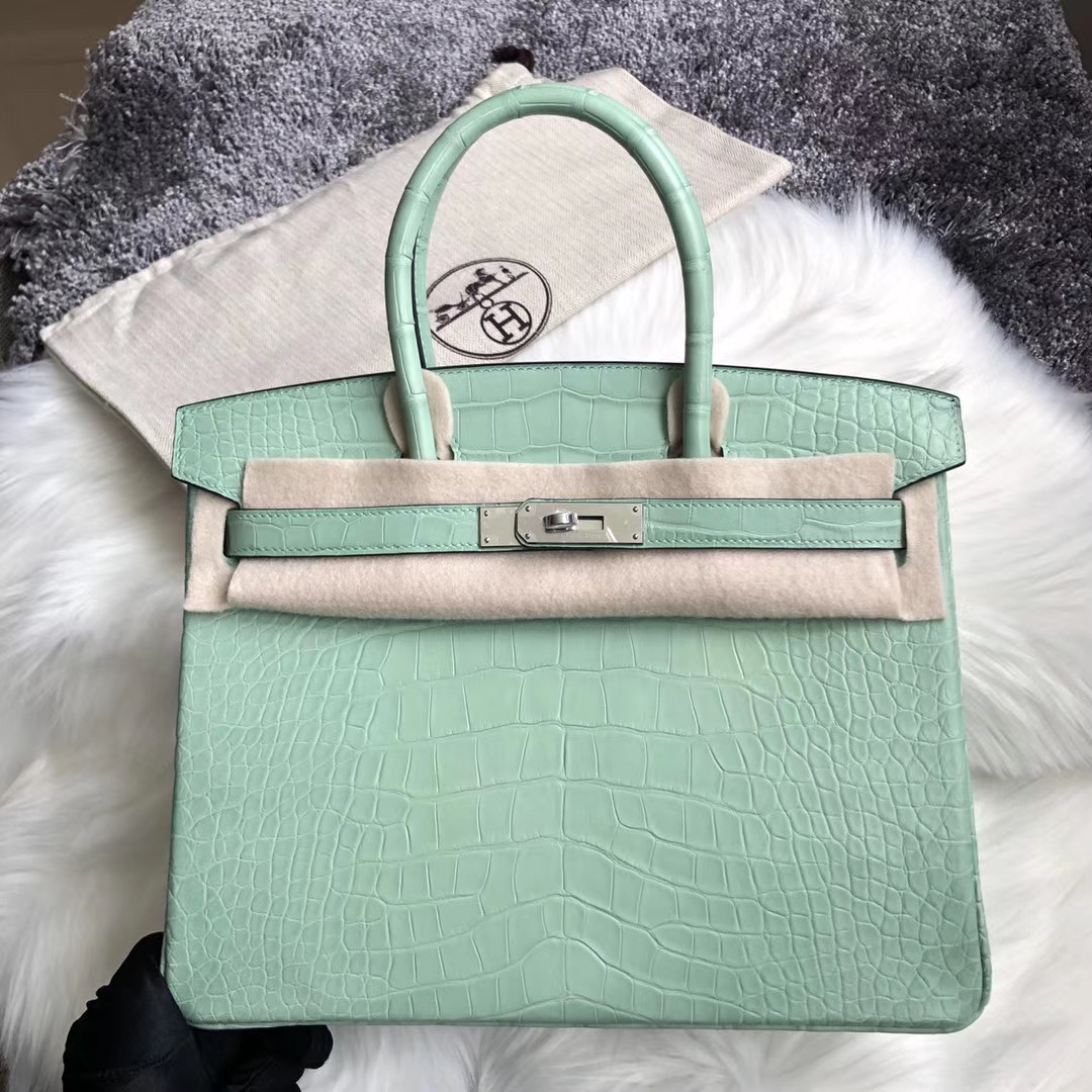 高雄市林園區 Hermes Birkin 30cm Handbag 6U mint green 薄荷綠