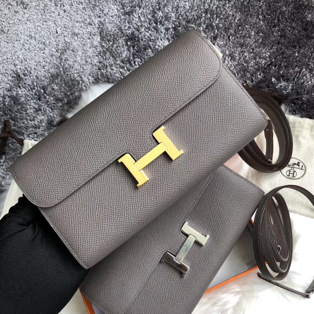 Taiwan Hermes Constance long wallet to go Epsom 8F Etain 錫器灰