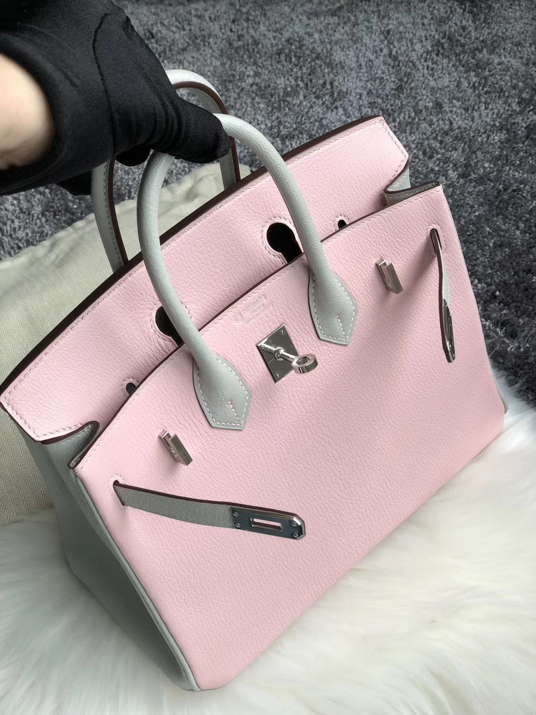 西貢 調景嶺 Hermes Birkin 25cm HSS Chevre 3Q 新粉色 Rose Sakura 80 griss pearl 珍珠灰