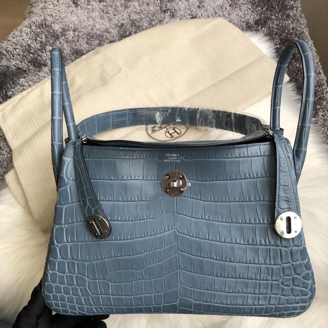 臺灣臺北市北投區 Hermes Lindy 26cm N7 Blue Tempete nilo crocodile