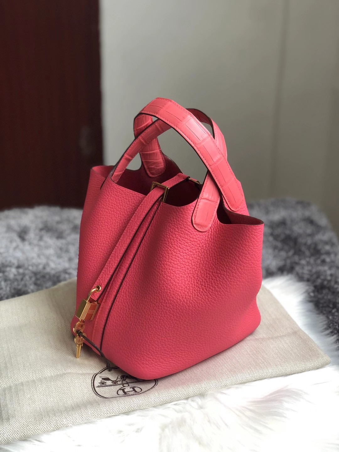 Hermes Picotin Lock 18cm Touch 8W Rose Azalee A5