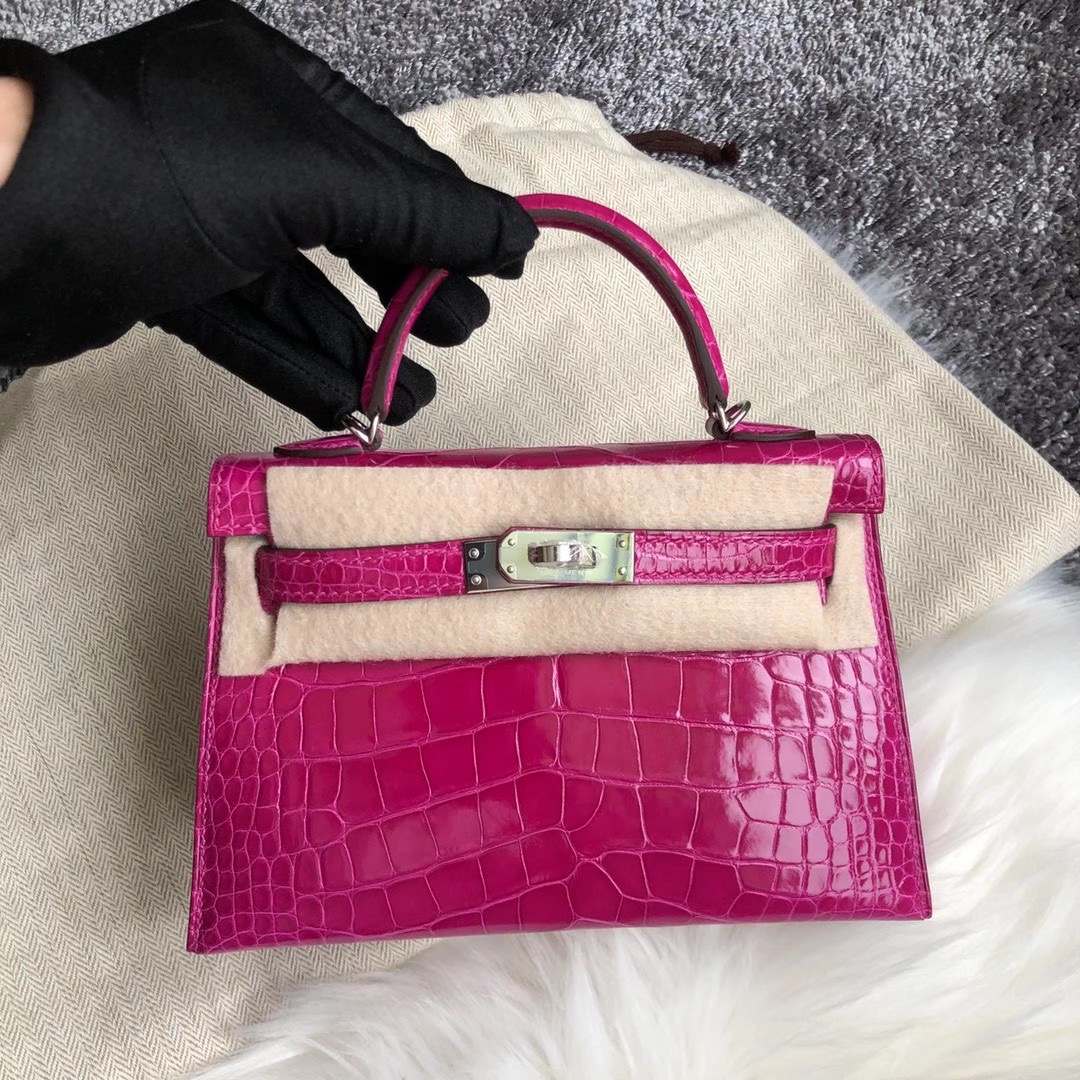 Hermes Kelly Mini II MINI Alligator Crocodile J5 Rose Sheheraradez 天方夜譚粉紫