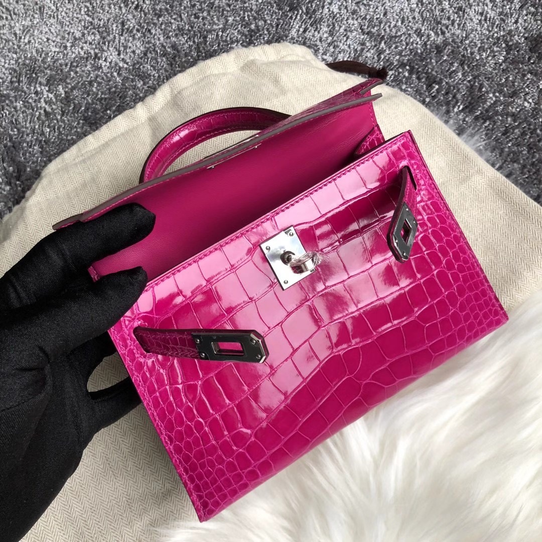 Hermes Kelly Mini II MINI Alligator Crocodile J5 Rose Sheheraradez 天方夜譚粉紫