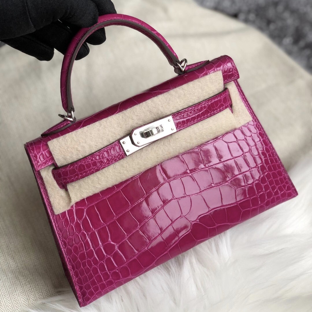 Hermes Kelly Mini II MINI Alligator Crocodile J5 Rose Sheheraradez 天方夜譚粉紫