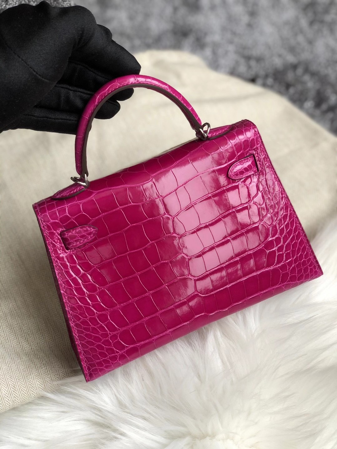 Hermes Kelly Mini II MINI Alligator Crocodile J5 Rose Sheheraradez 天方夜譚粉紫