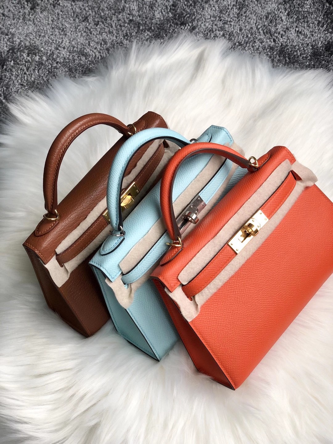 臺北市愛馬仕凱莉迷妳2代 Hermes Kelly Mini II 2代 Epsom 9J Feu 火焰橙