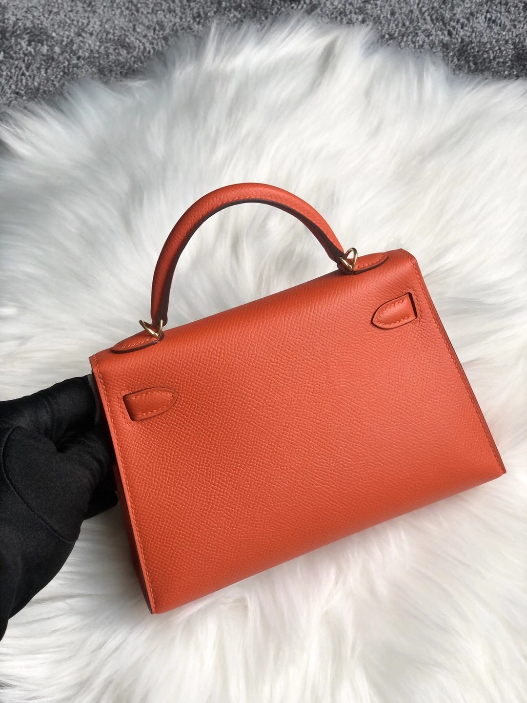 臺北市愛馬仕凱莉迷妳2代 Hermes Kelly Mini II 2代 Epsom 9J Feu 火焰橙