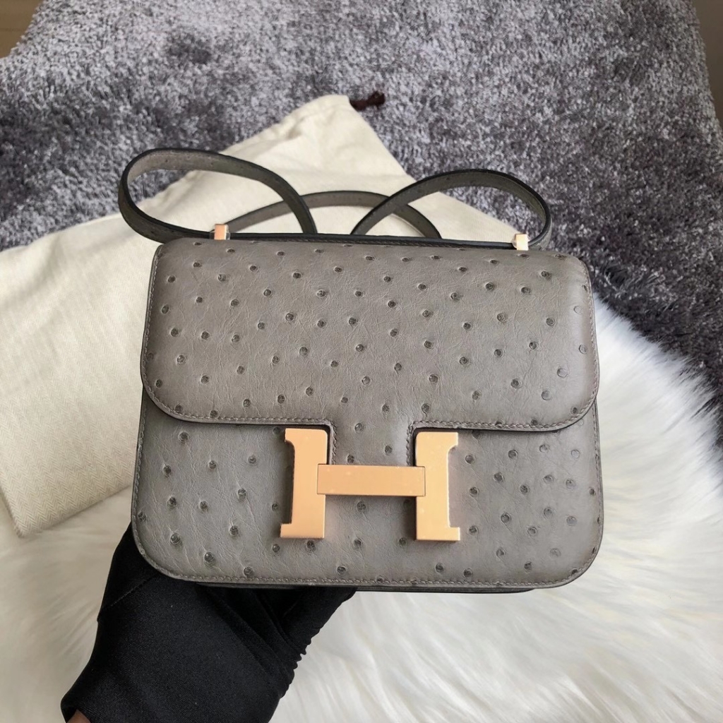 Qatar Doha Hermes Constance 19 Ostrich M8 Griss Asphalte 沥青灰Hermès