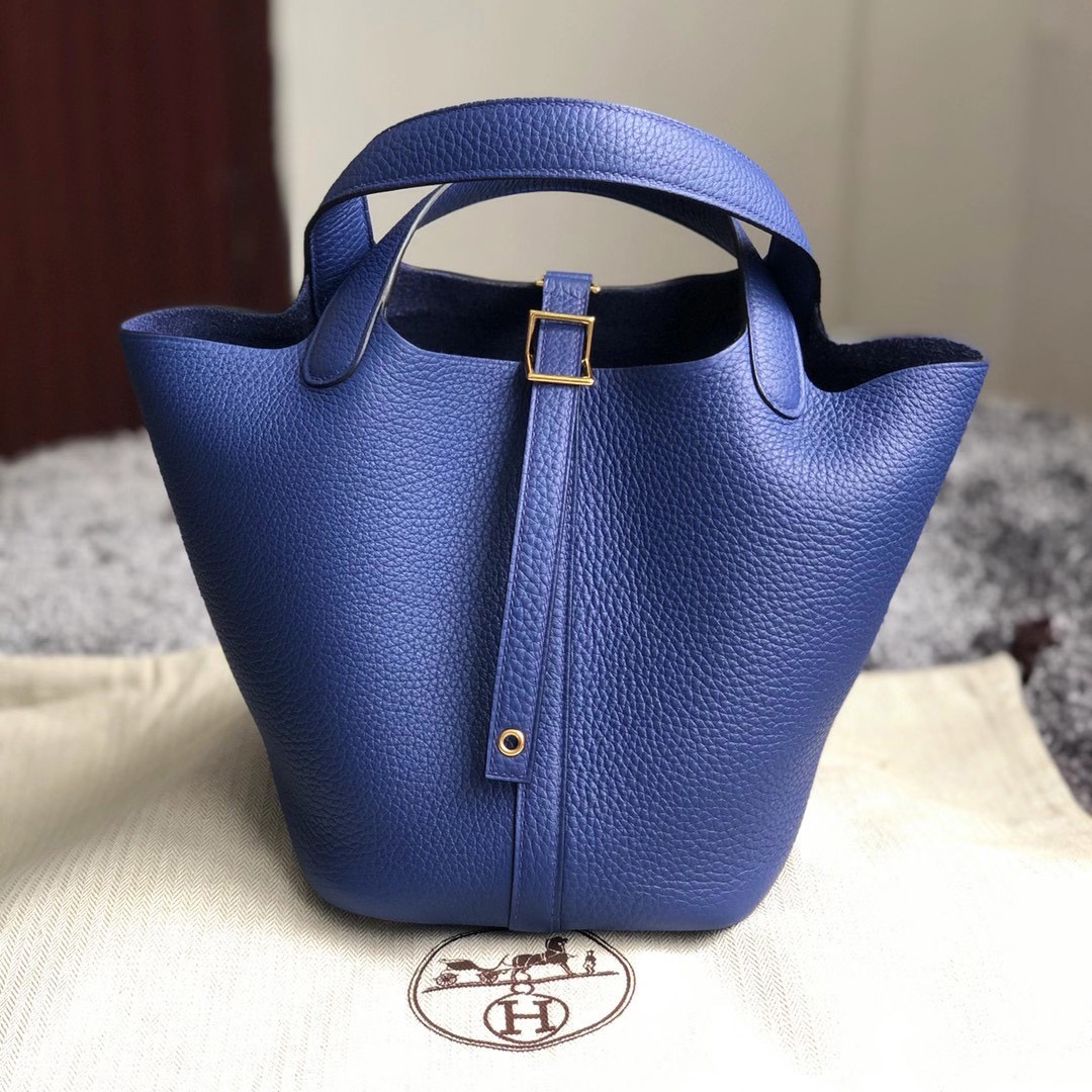 香港深水埗區 深水埗 石硤尾 Hermes Picotin Lock 18cm Clemence 7T Blue Electric