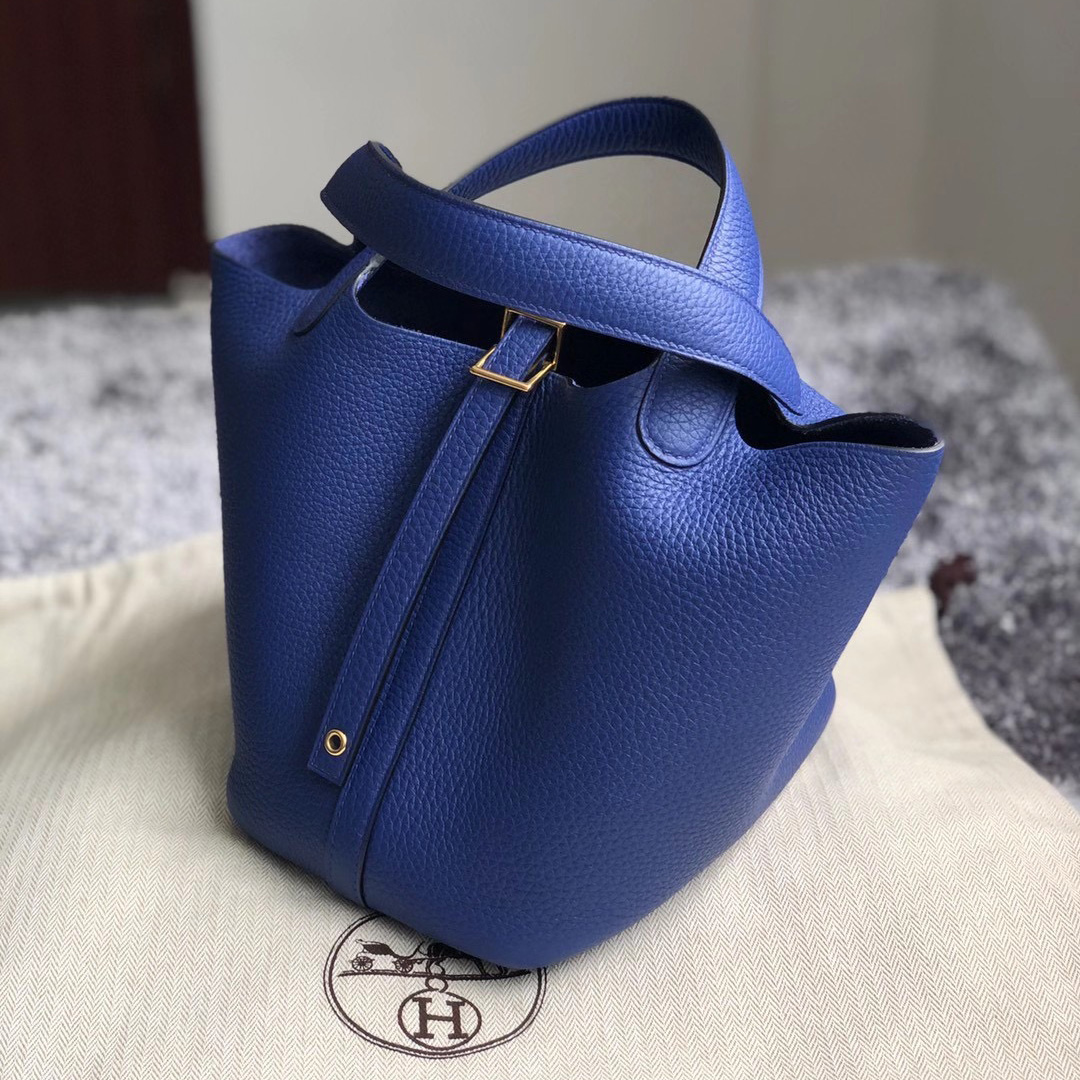 香港深水埗區 深水埗 石硤尾 Hermes Picotin Lock 18cm Clemence 7T Blue Electric