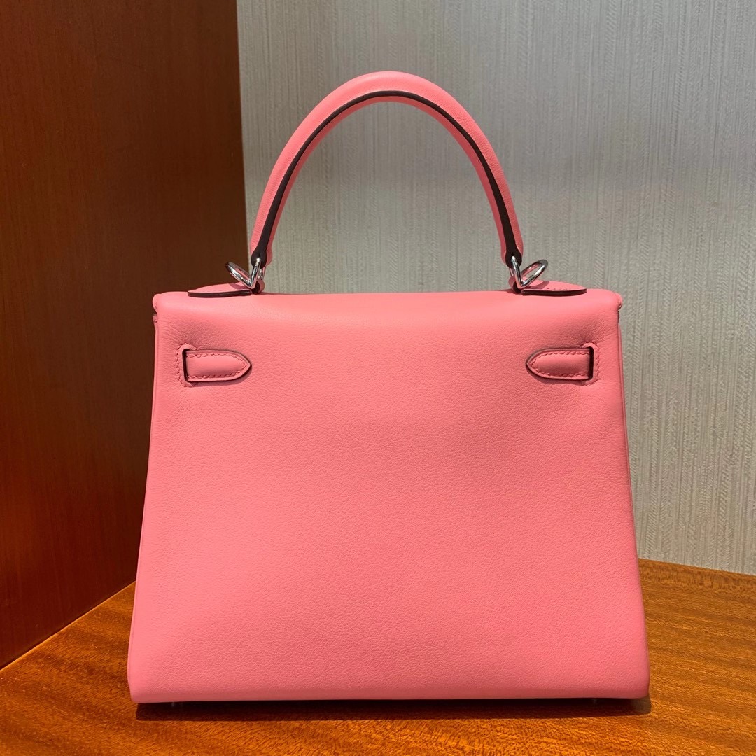 澳門 臺灣臺北市信義區愛馬仕 Hermes Kelly 25cm Swift K4 Rose Dete 夏日粉