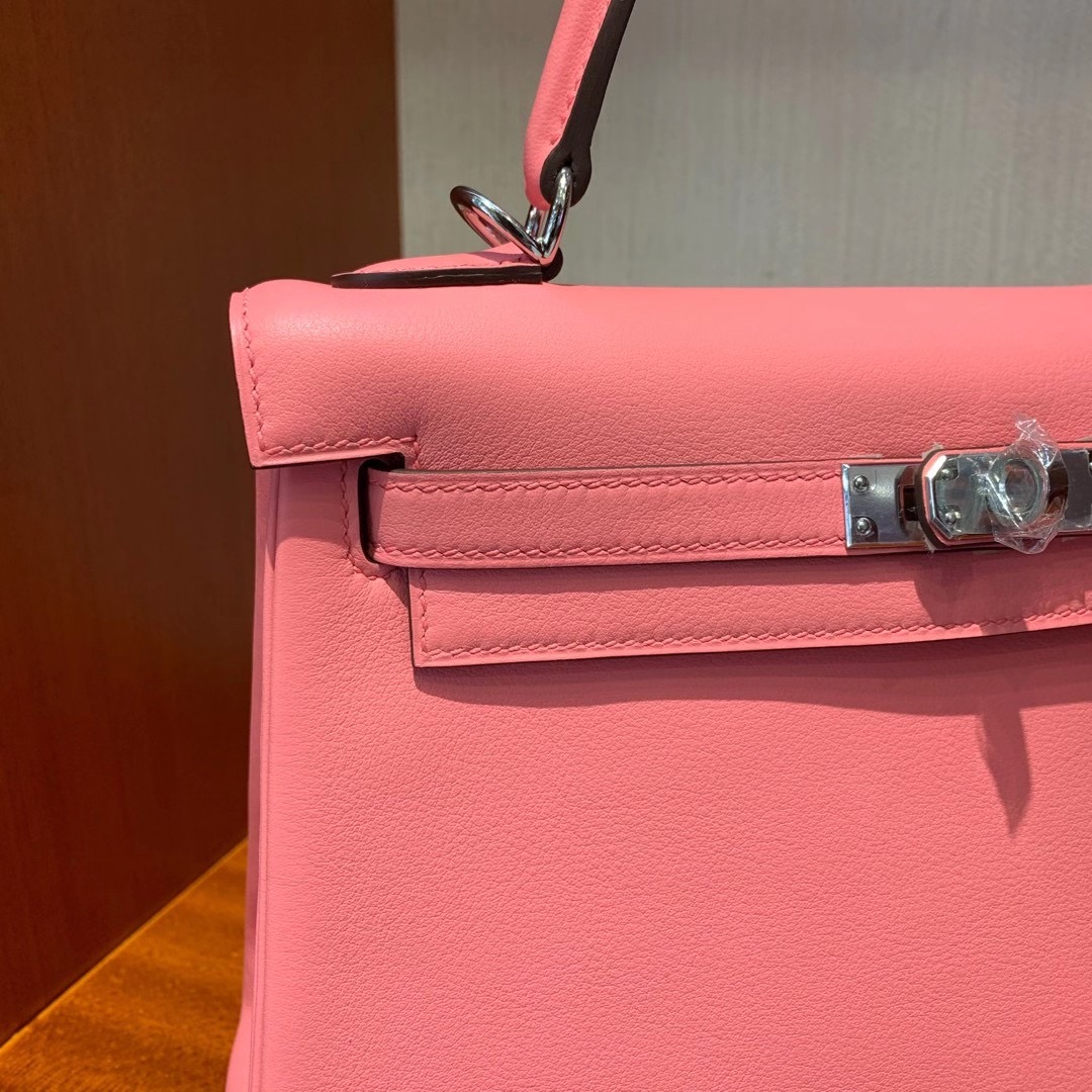 澳門 臺灣臺北市信義區愛馬仕 Hermes Kelly 25cm Swift K4 Rose Dete 夏日粉