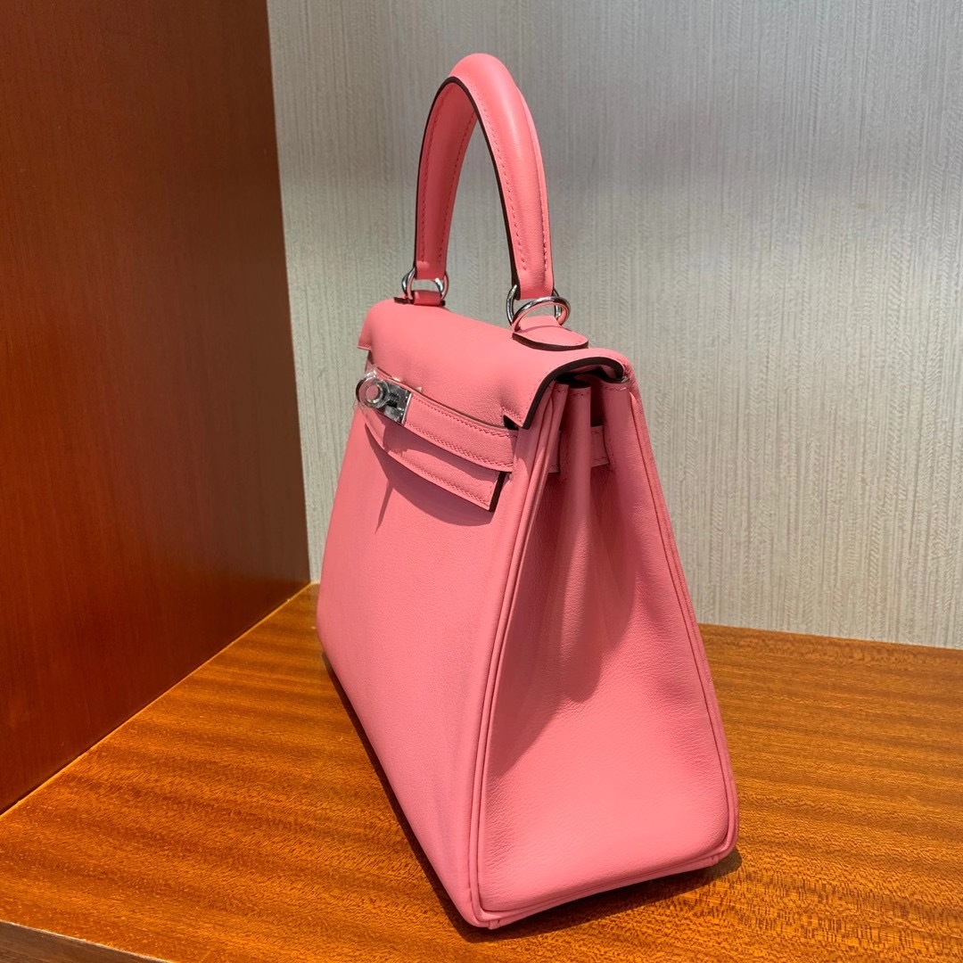 澳門 臺灣臺北市信義區愛馬仕 Hermes Kelly 25cm Swift K4 Rose Dete 夏日粉