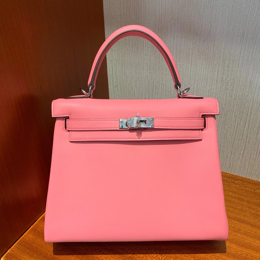 澳門 臺灣臺北市信義區愛馬仕 Hermes Kelly 25cm Swift K4 Rose Dete 夏日粉