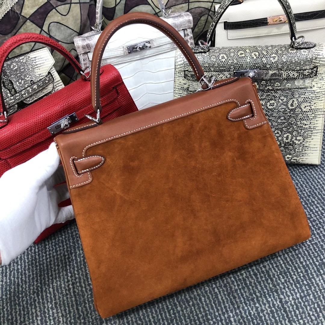 西貢區 調景嶺 清水灣 Hermes Kelly 28cm 麂皮絨拼馬鞍皮 37 Gold 金棕色