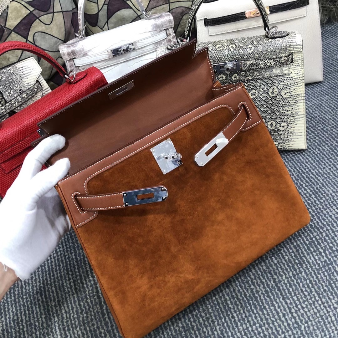 西貢區 調景嶺 清水灣 Hermes Kelly 28cm 麂皮絨拼馬鞍皮 37 Gold 金棕色