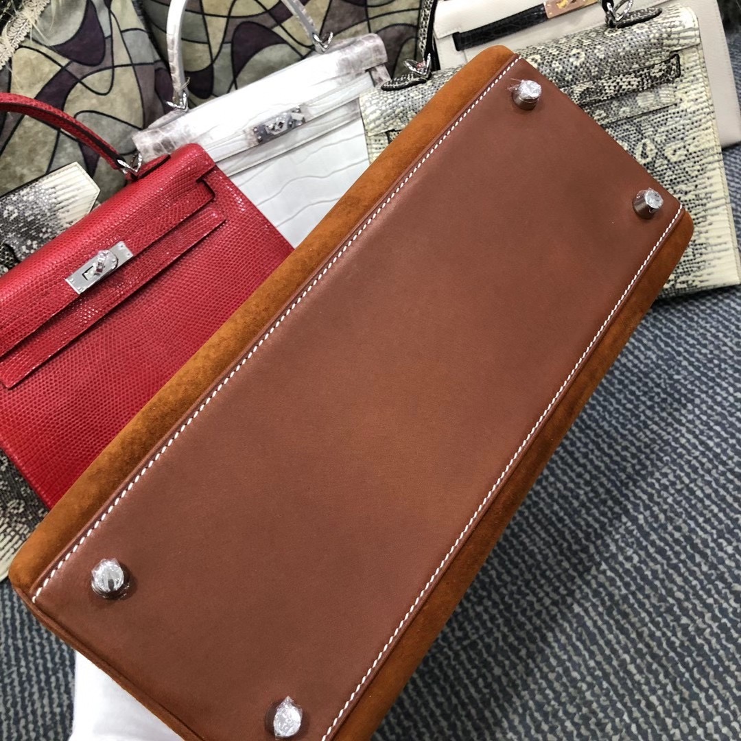 西貢區 調景嶺 清水灣 Hermes Kelly 28cm 麂皮絨拼馬鞍皮 37 Gold 金棕色