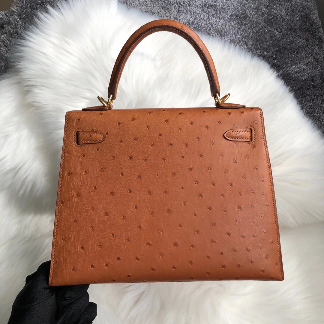 香港西貢區将军澳 愛馬仕凱莉包價格 Hermes Kelly 25cm Ostrich 37 Gold 金棕色