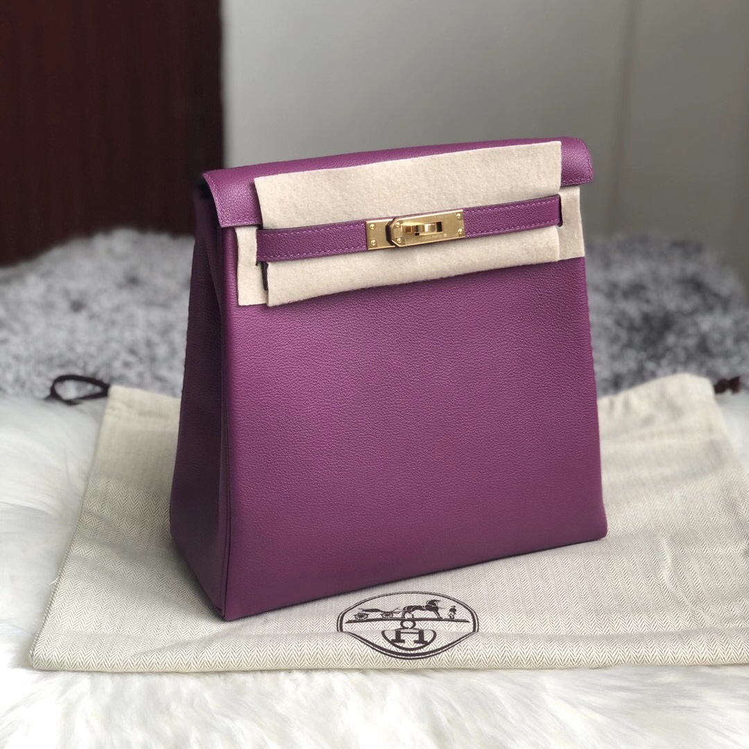 灣仔區 銅鑼灣 愛馬仕凱莉 雙肩背包 Hermes Kelly Ado 22cm Evercolor P9 Anemone