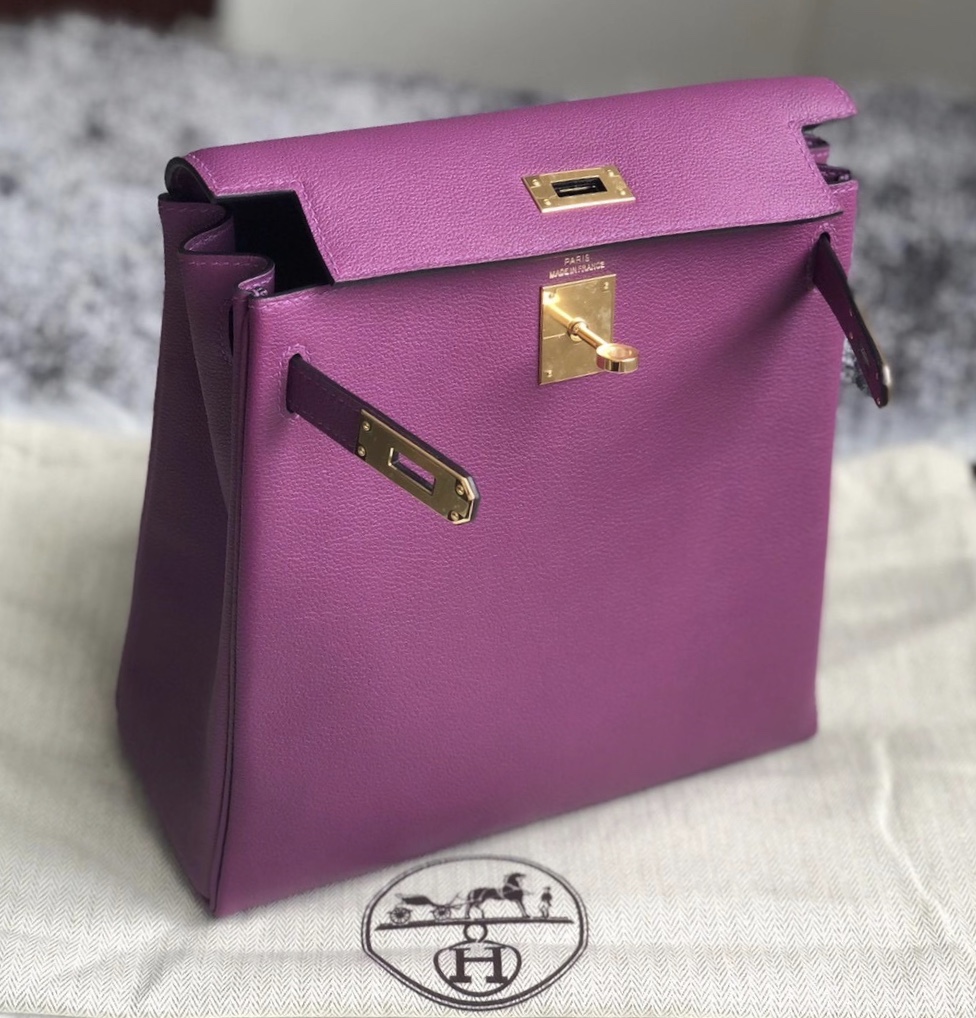 灣仔區 銅鑼灣 愛馬仕凱莉 雙肩背包 Hermes Kelly Ado 22cm Evercolor P9 Anemone