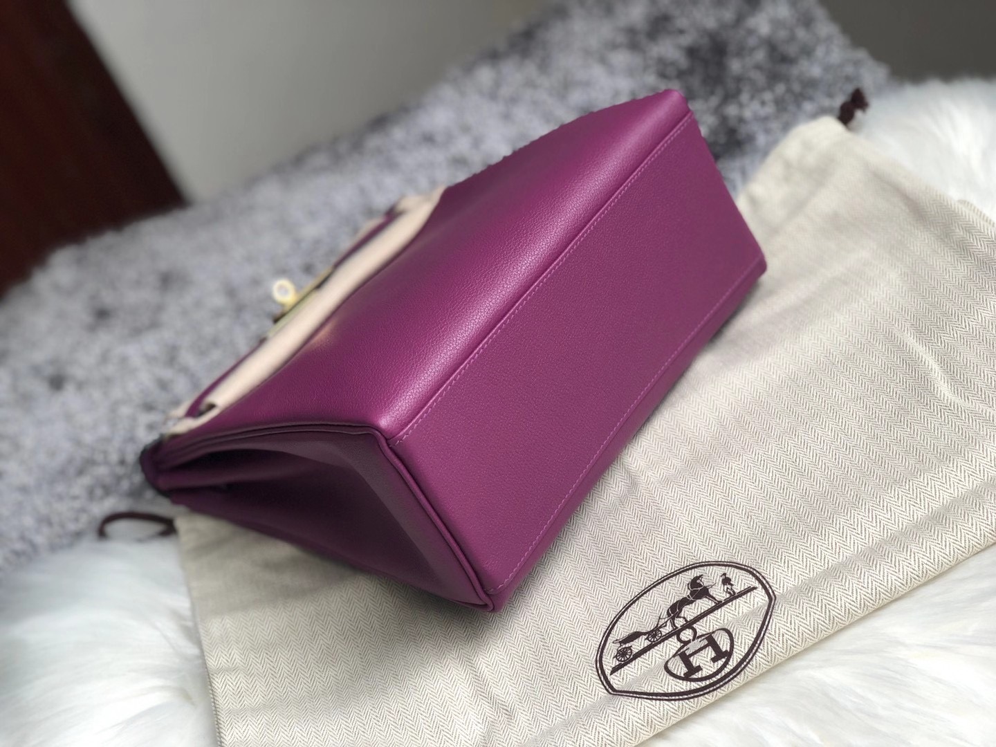 灣仔區 銅鑼灣 愛馬仕凱莉 雙肩背包 Hermes Kelly Ado 22cm Evercolor P9 Anemone