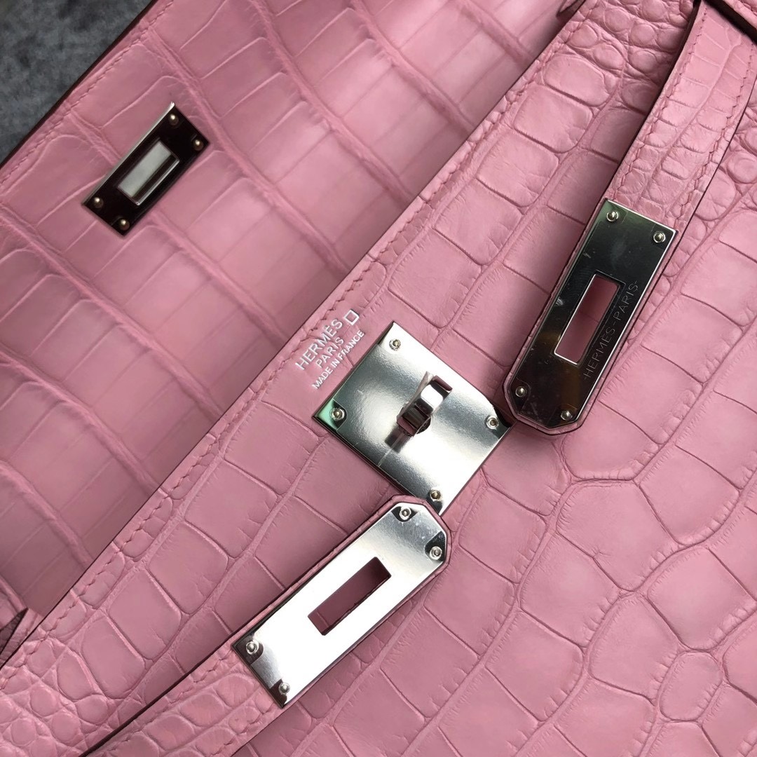 Hermes Kelly 28cm 美洲鱷 Matte Alligator Crocodile 5P bubblegum pink 櫻花粉